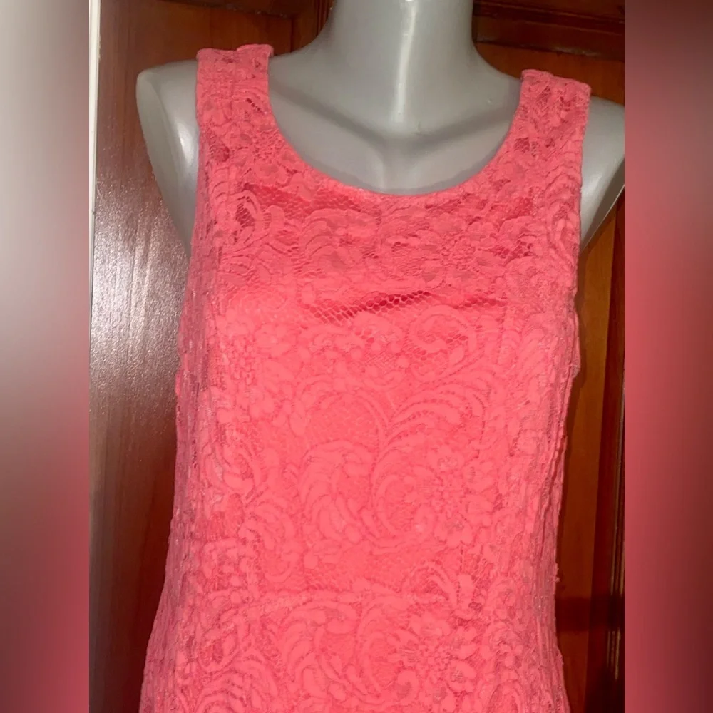 Torrid Brand Coral Lace Skater Dress. Size 14 READ DESCRIPTION **SEE PICS - Picture 3 of 7